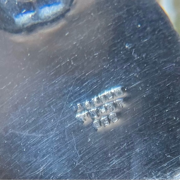 Dije cuadrado con simulación de ónix, de real silver - Picture 3 of 4